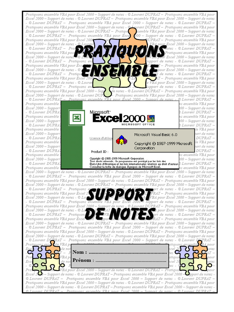 VBA pour Excel 2000 : Guide Pratique | PDF | Visual Basic for ...