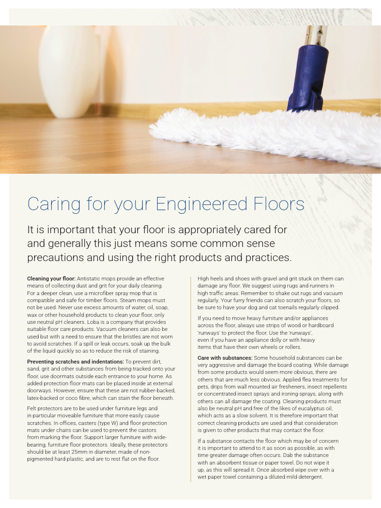Effective Care for Engineered Floors | PDF | Vacuum Cleaner