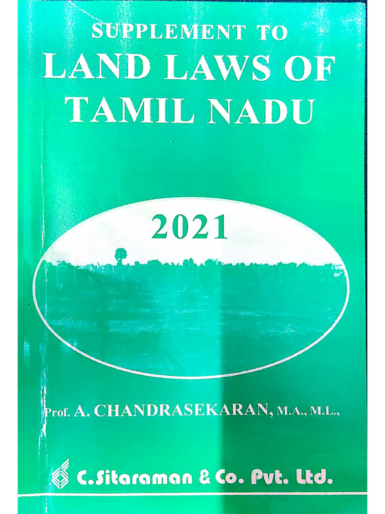 Supplement To Land Laws of Tamil Nadu | PDF