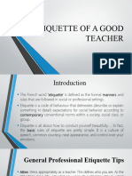 Etiquette of A Good Teacher