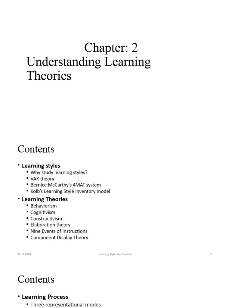 Chapter-2 (3) - 1 | PDF | Learning Styles | Learning