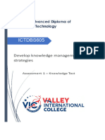 ICTDBS605 Assessment 1 - Knowledge Test
