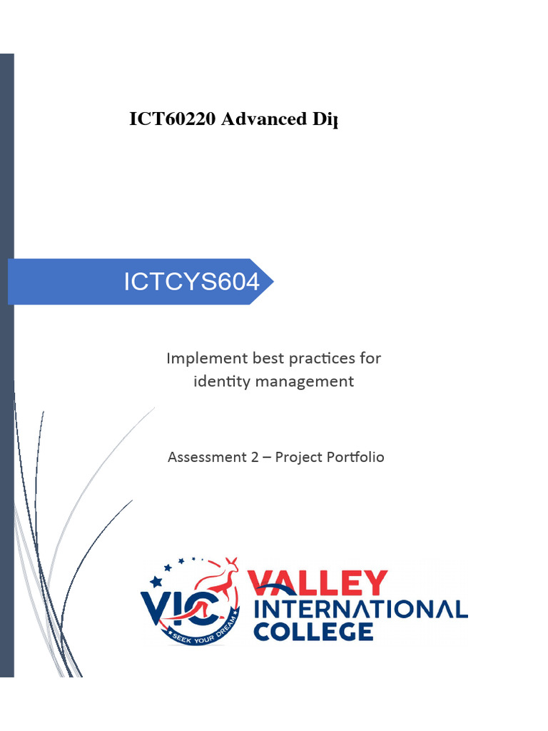 ICTCYS604 Identity Management Assessment | PDF | Information Technology ...
