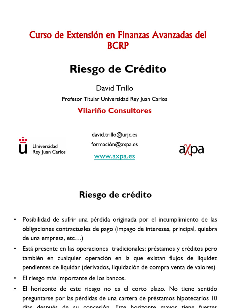 Riesgo De Crédito Lima 2013 Fin Pdf Basilea Ii Riesgo Crediticio