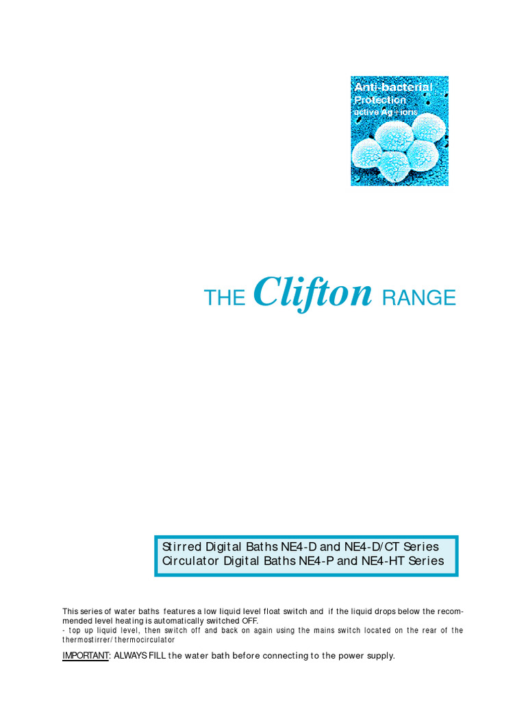 Clifton Water Bath Error Codes