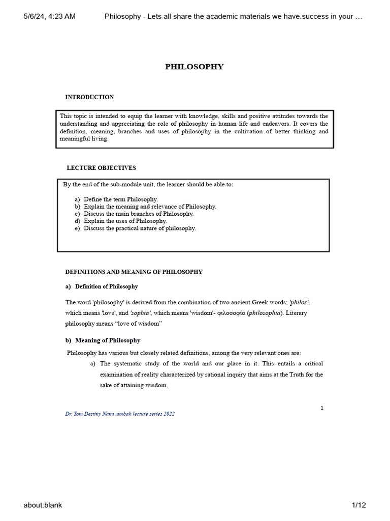 Philosophy for Learners | PDF | Knowledge | Metaphysics