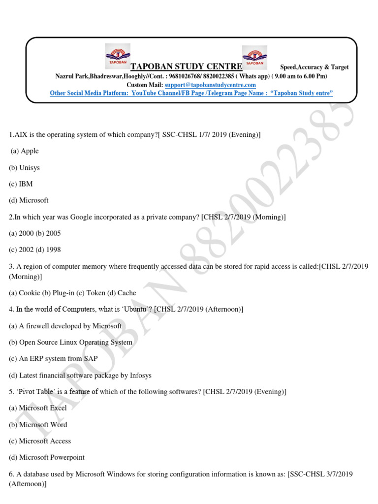 Computer MCQ-3 | PDF | Computer Data Storage | Computer Memory