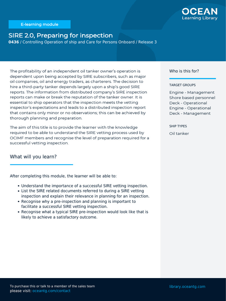 SIRE 2.0 Inspection Preparation Guide | PDF | Educational Technology ...