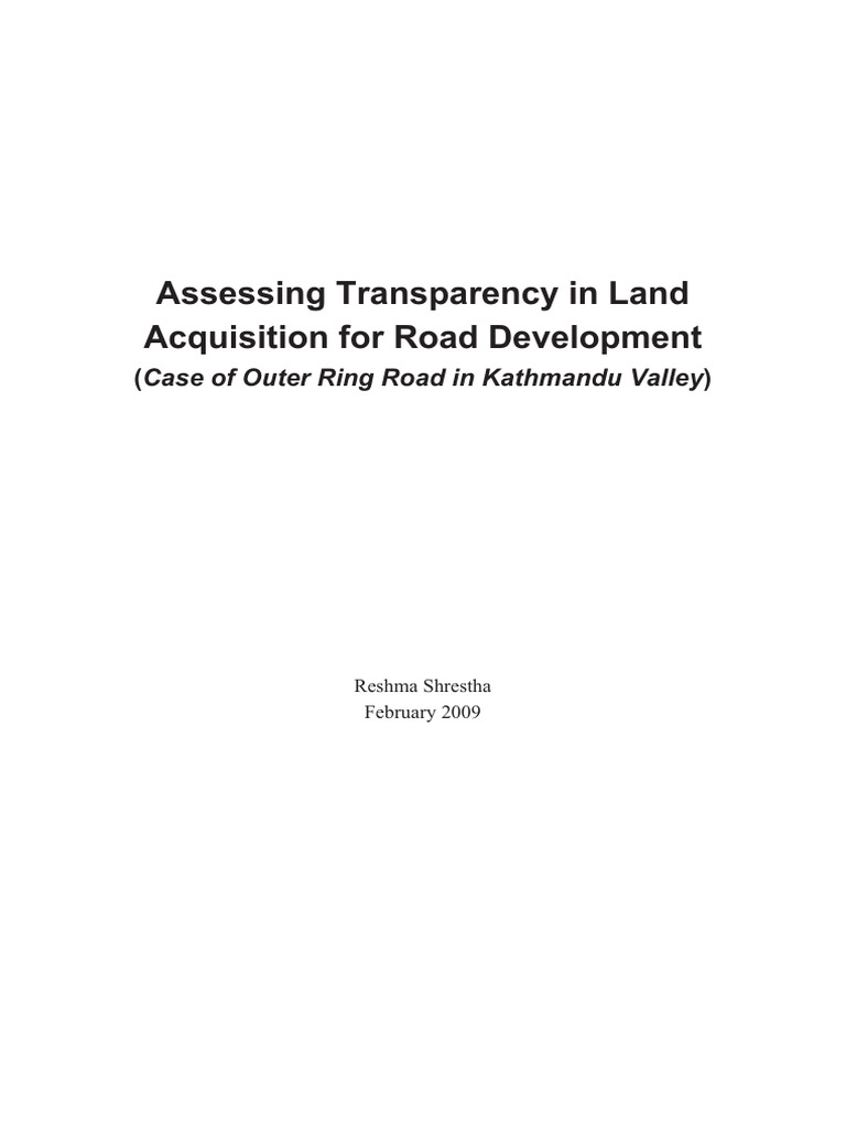 Transparency in Land Acquisition for ORR | PDF | Eminent Domain