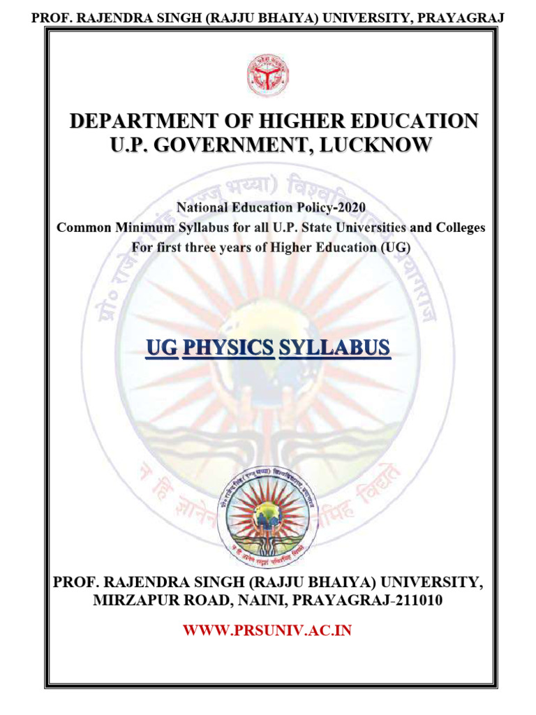 U.P. UG Physics Syllabus 2020 | PDF | Euclidean Vector | Diode