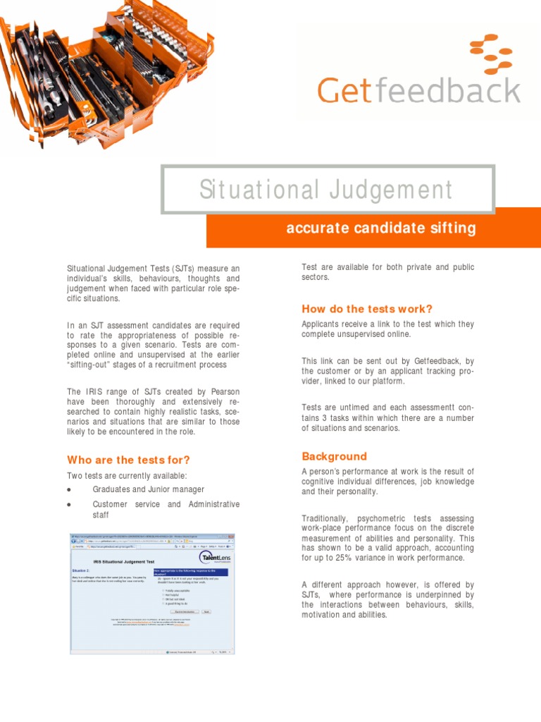 Situational judgement test examples picture