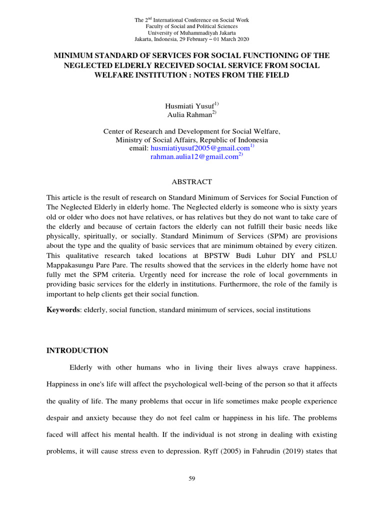 Minimum Service Standards for Elderly Care | PDF | Old Age | Ageing
