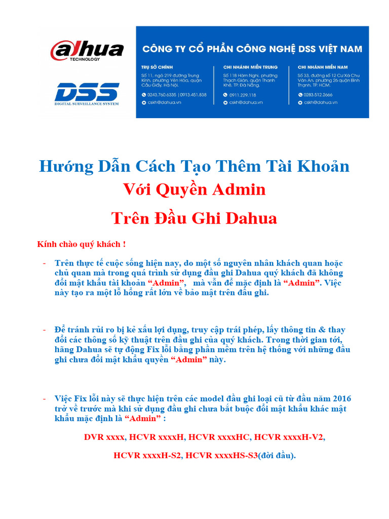 5 huong dan cach tao them tai khoan voi quyen admin tren dau ghi dahua