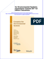 (Download PDF) Ceramics For Environmental Systems Ceramic Transactions Volume 257 1St Edition Fukushima Online Ebook All Chapter PDF