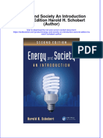 [Download pdf] Energy And Society An Introduction Second Edition Harold H Schobert Author online ebook all chapter pdf 