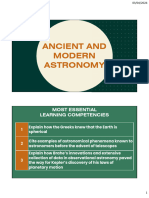 Ancient and Modern Astronomy: Most Essential Learning Competencies