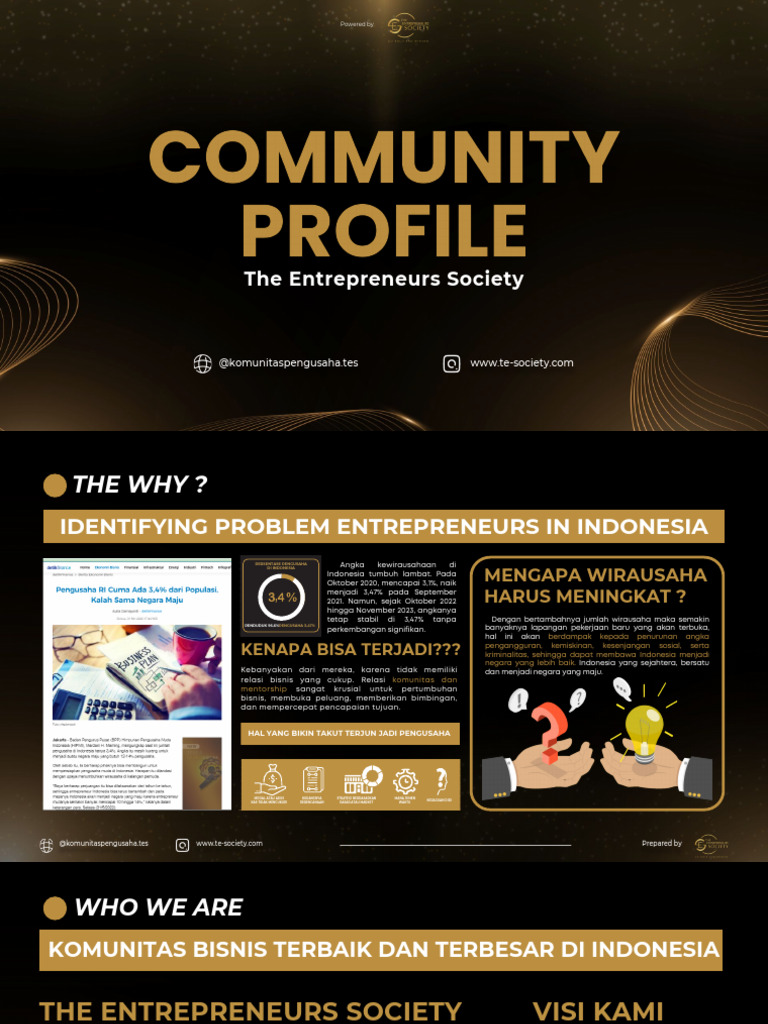 Community Profile The Entrepreneur Society | PDF