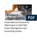 Create Deferral Schedule For T&M Project in D365 F&O PMA-1