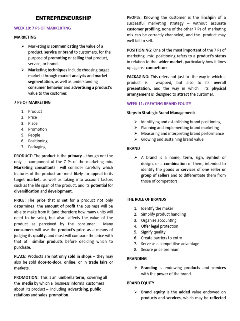 7 Ps of Marketing and Brand Equity Guide | PDF | Brand | Marketing