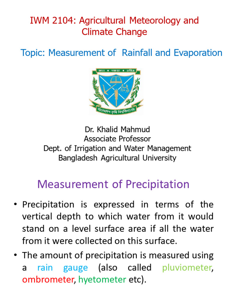 Rainfall Measurement | Download Free PDF | Precipitation | Rain