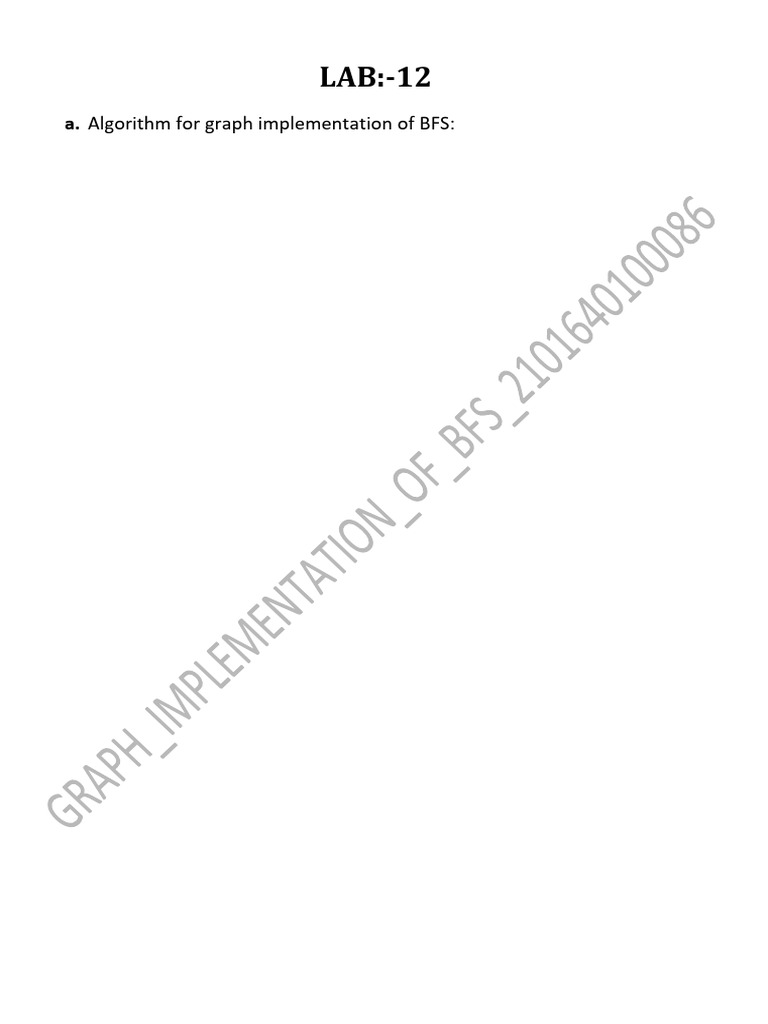 BFS Algorithm Implementation in C | PDF