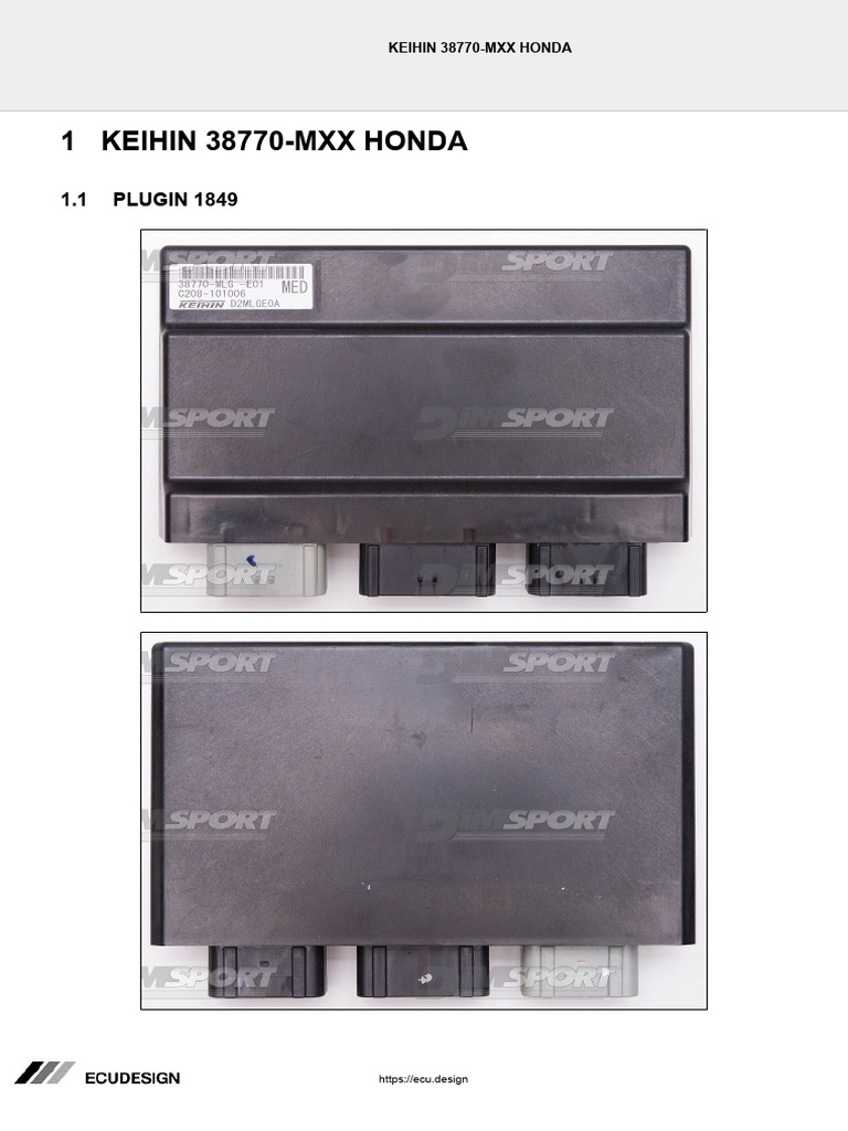 Keihin 38770-MXX Honda ECU Guide | PDF | Technology & Engineering