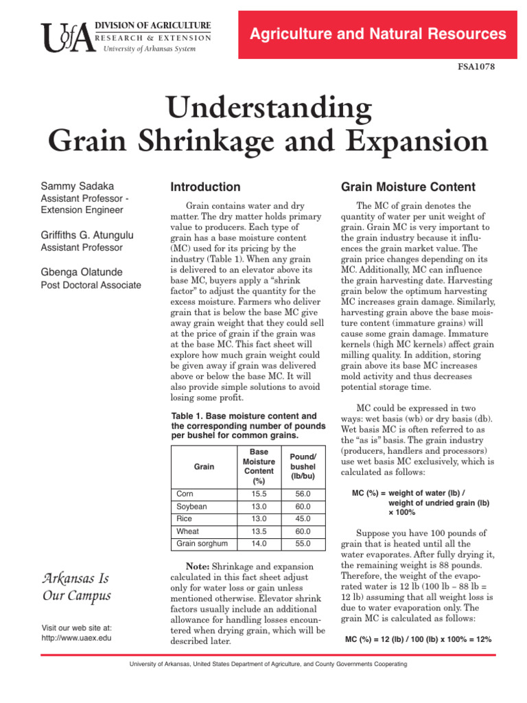 Robmar Inc Grain Shrinkage Calculator – PWMV