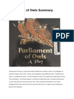 Parliament of Owls Summary
