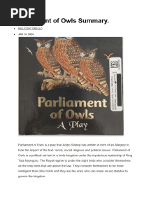 Parliament of Owls Summary