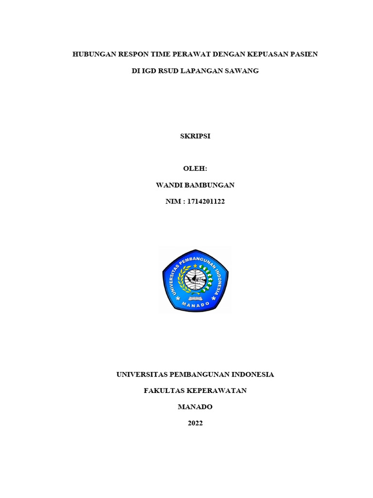 Respon Time Perawat dan Kepuasan Pasien | PDF | Sains & Matematika