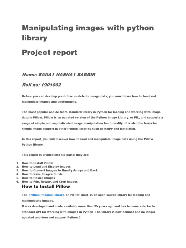 Manipulation of Images With Python | PDF | Python (Programming Language ...