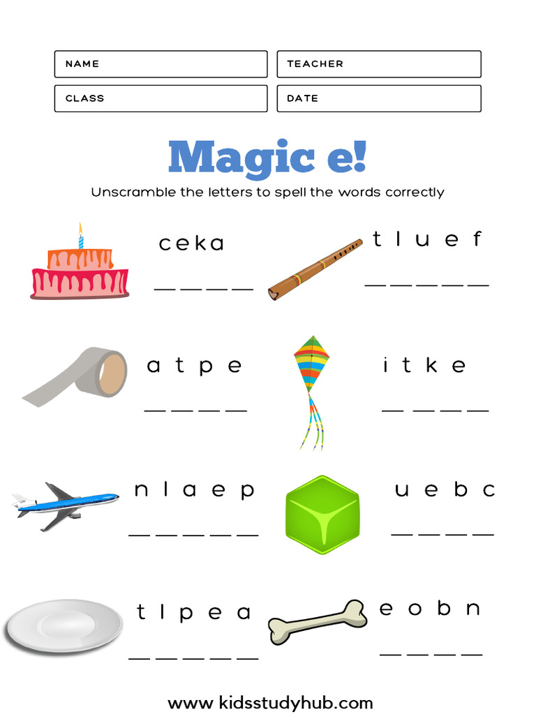 Magic e Unscramble PDF