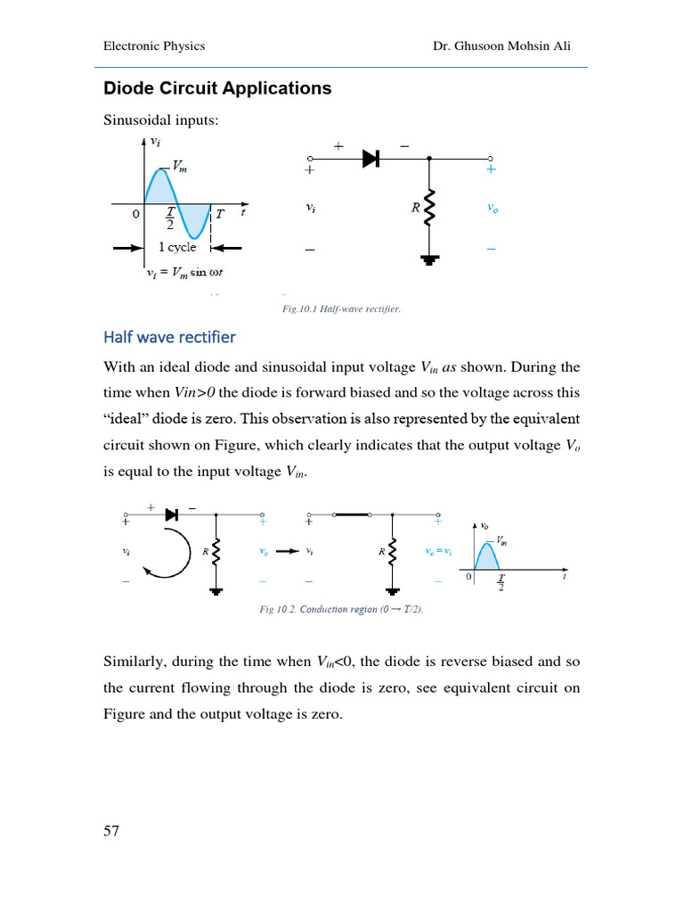 Applications of Half Wave Rectifier | PDF | Rectifier | Diode