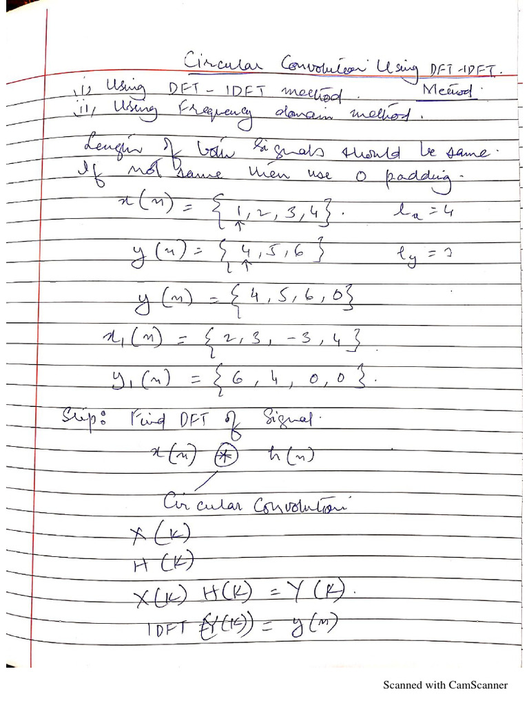 CIRCULAR CONVOLUTION DSP NOTES | PDF