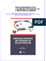 [Download pdf] Engineering Separations Unit Operations For Nuclear Processing 1St Edition Reid Peterson Editor online ebook all chapter pdf 