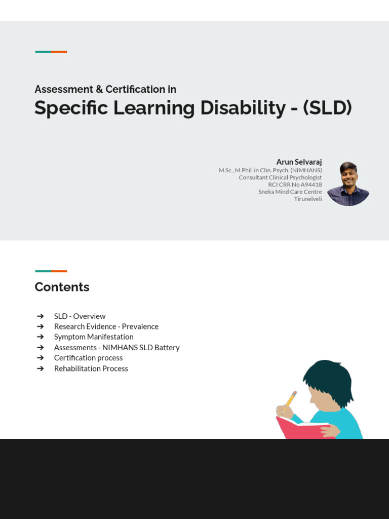 SLD Assessment and Certification Guide | PDF | Learning Disability ...