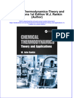 (Download PDF) Chemical Thermodynamics Theory and Applications 1St Edition W J Rankin Author Online Ebook All Chapter PDF