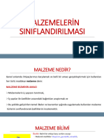 Malzemelerin Sınıflandırılması