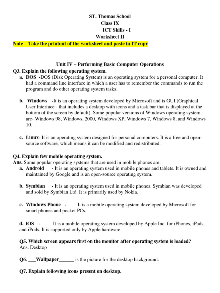Basic Computer Operations and OS Overview | PDF | World Wide Web ...
