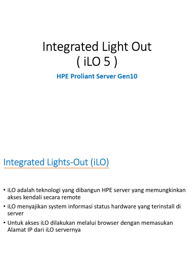 Panduan Setup iLO 5 HPE Proliant Server | PDF | Komputer
