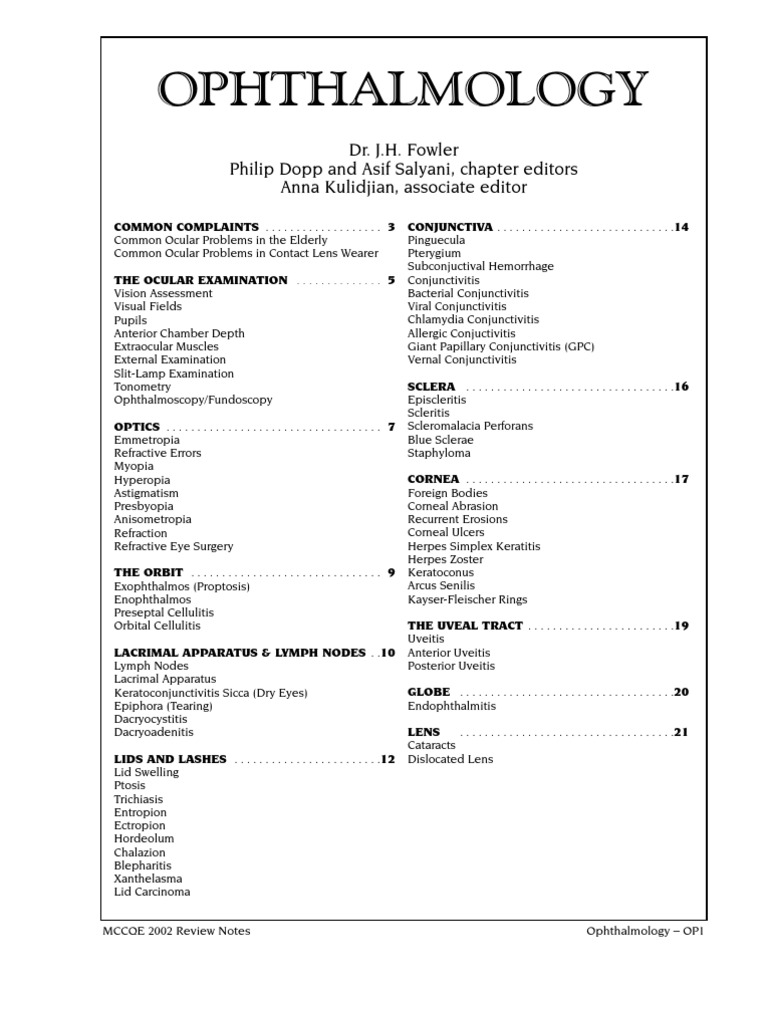 Ophthalmology PDF Cataract Human Eye