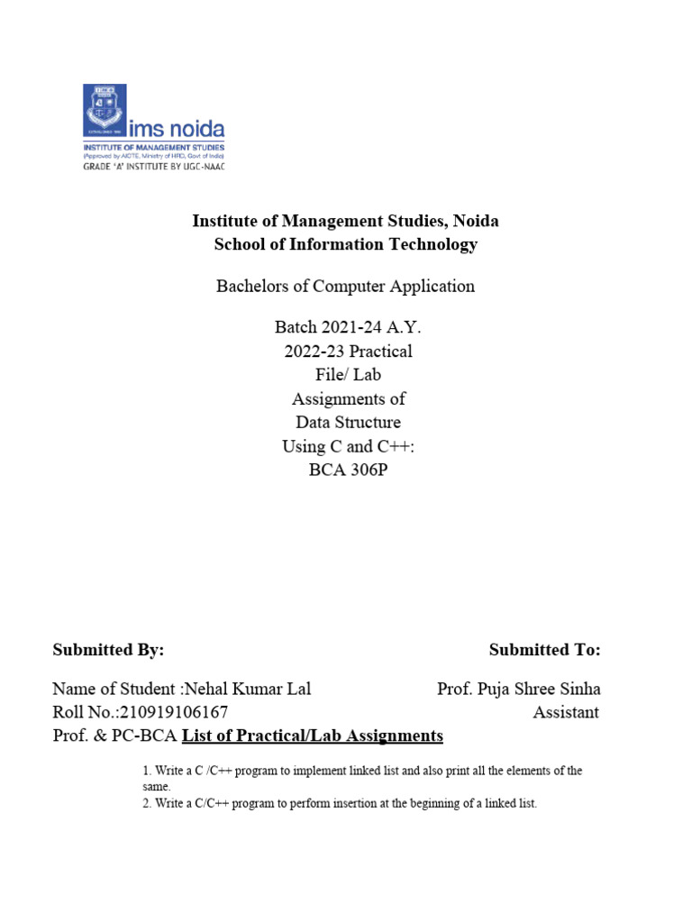 Lab File Formats - Nehal1 | PDF | Queue (Abstract Data Type) | Data ...