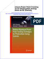[Download pdf] Modern Maximum Power Point Tracking Techniques For Photovoltaic Energy Systems Ali M Eltamaly online ebook all chapter pdf 