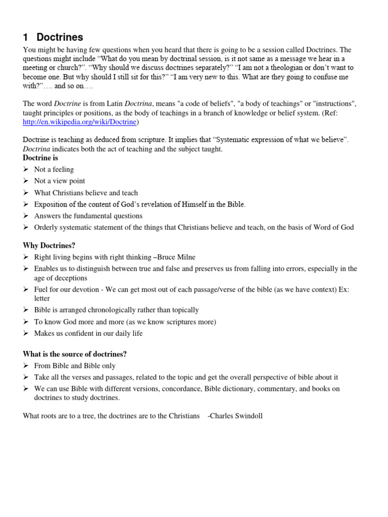 Understanding Doctrines in Christianity | PDF | Bible | Revelation