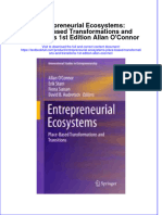 (Download PDF) Entrepreneurial Ecosystems Place Based Transformations and Transitions 1St Edition Allan Oconnor Online Ebook All Chapter PDF