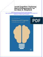 [Download pdf] Entrepreneurial Cognition Exploring The Mindset Of Entrepreneurs 1St Edition Dean A Shepherd online ebook all chapter pdf 