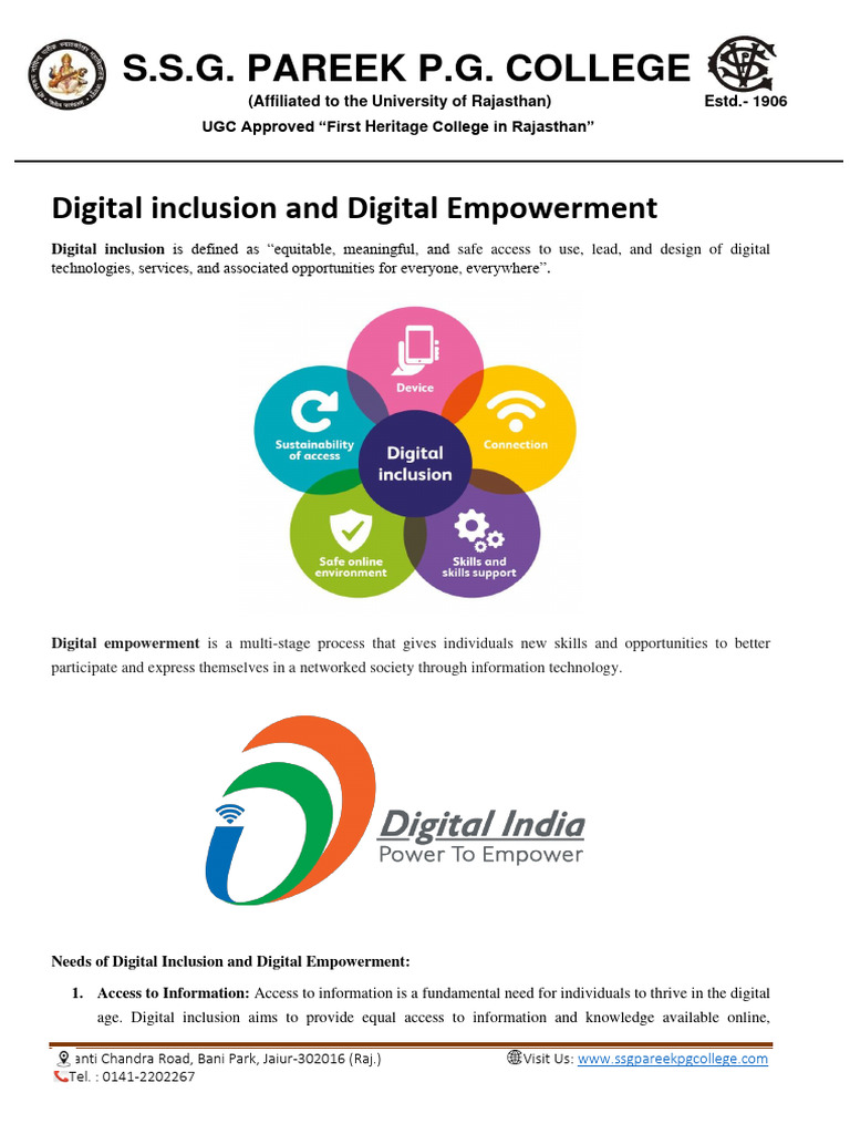 Digital Inclusion and Empowerment in India | PDF | Civic Engagement ...