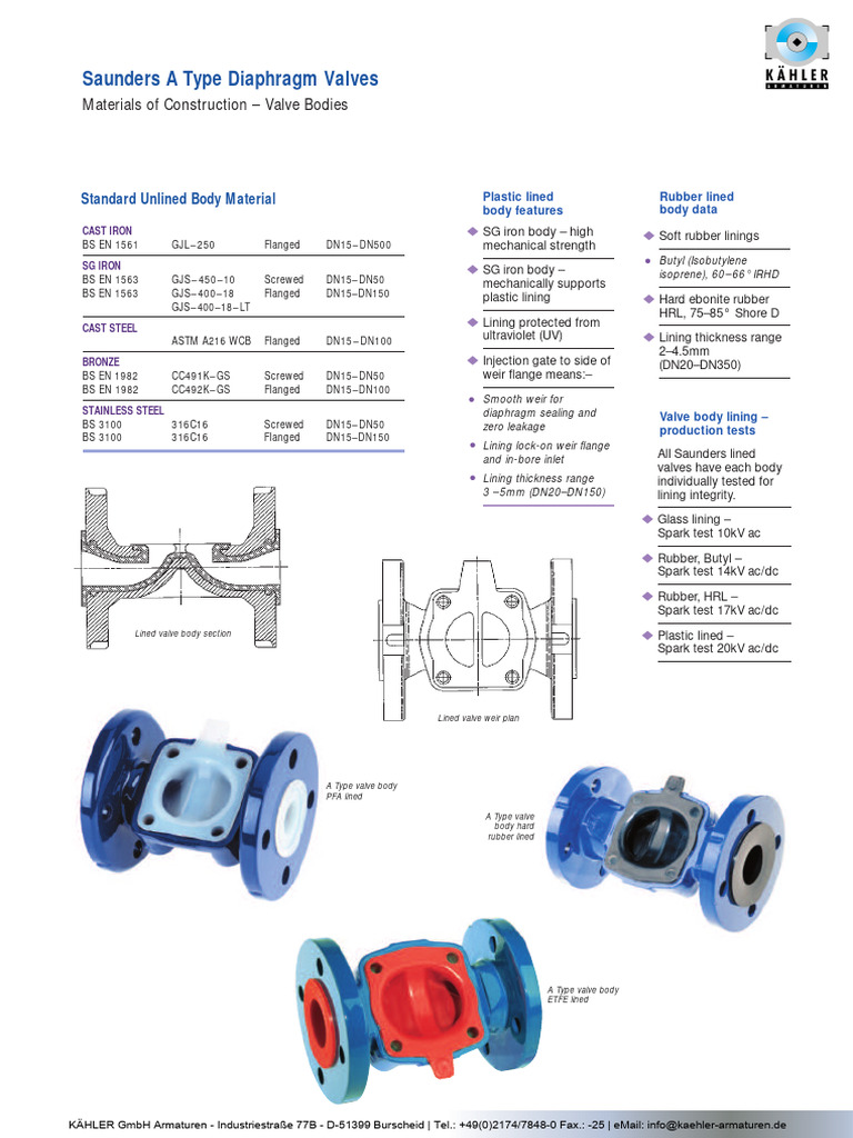 Type A Materials Construction Engl 8 | PDF | Valve | Materials