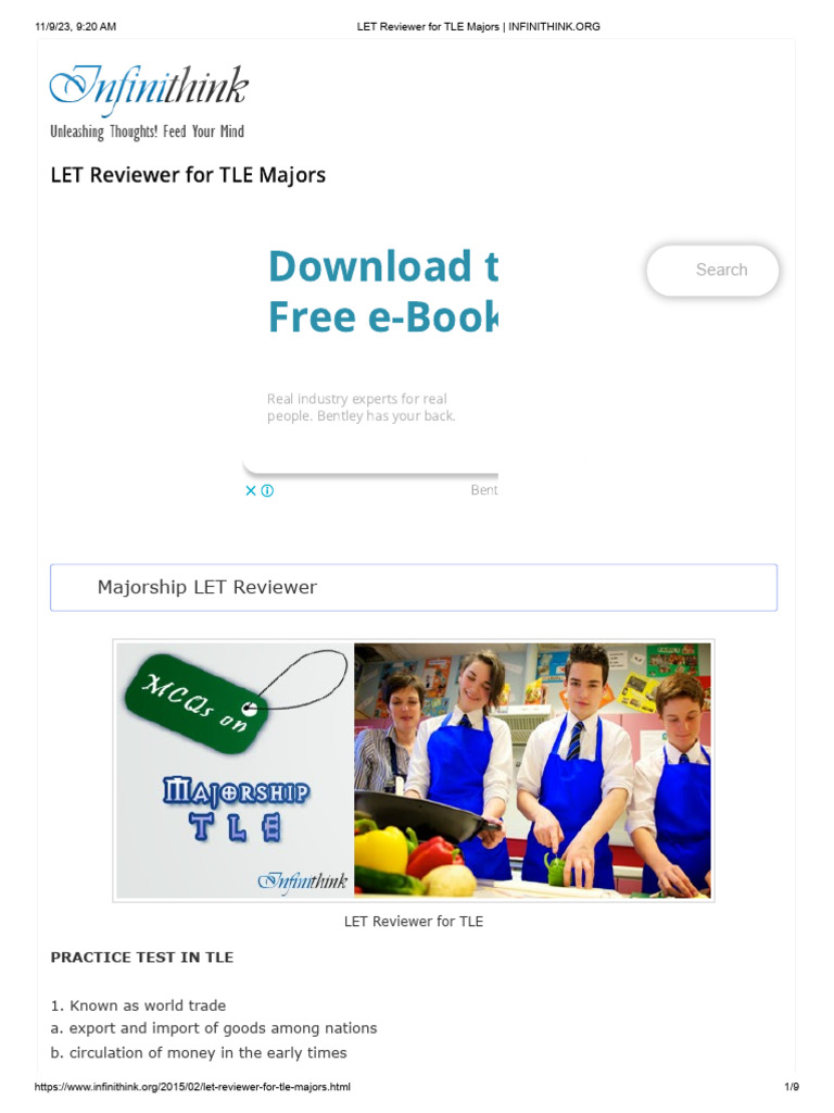 LET Reviewer for TLE Majors Guide | PDF | Prices | Retail