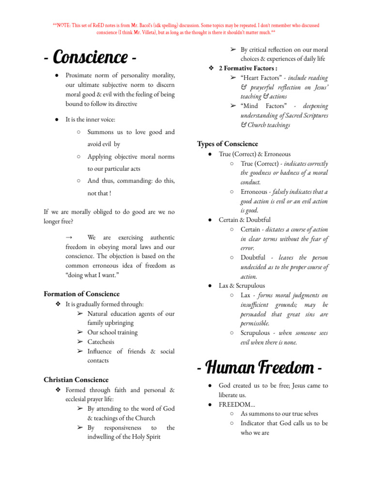 ReED#2 - Conscience, Human Freedom | PDF | Conscience | Free Will